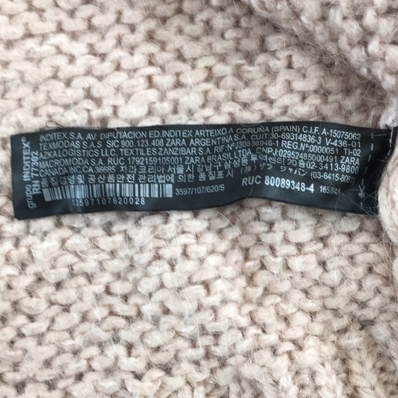 Zara Knit Sweater Womens Small Blush Pink Knit Acrylic Pullover Cozy Mohair Wool - Picture 9 of 14